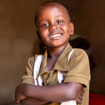 A child supported through a nutrition program